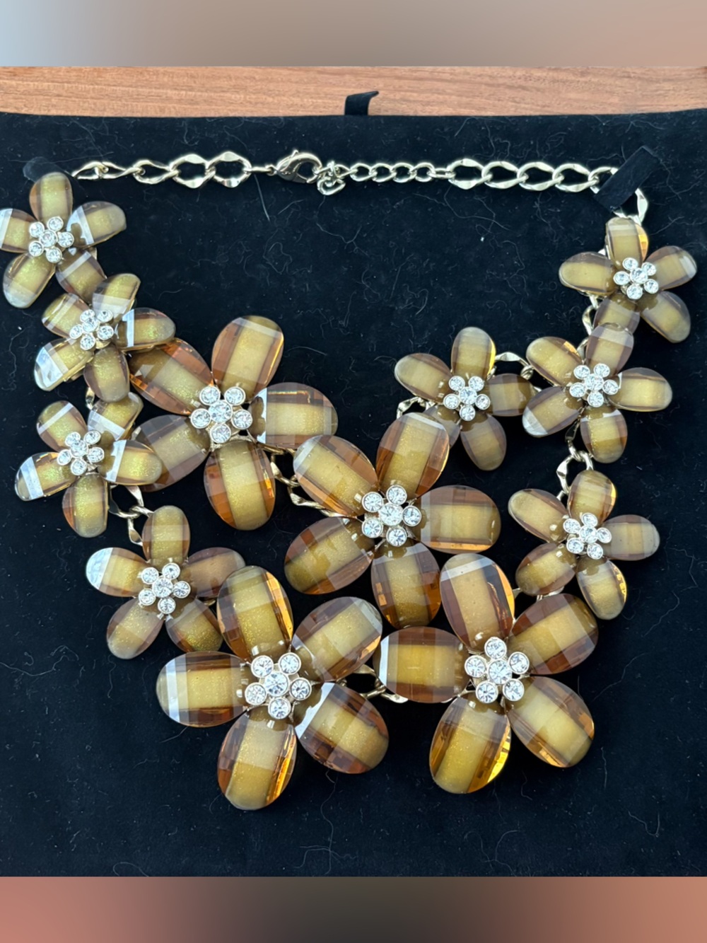 Floral Statement Necklace in Amber Yellow